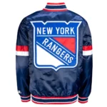 NY Rangers Home Game Blue Satin Jacket