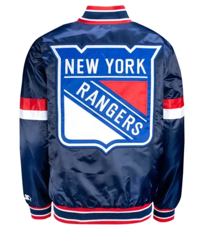 NY Rangers Home Game Blue Satin Jacket