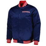 NY Rangers Navy Blue Heavyweight Satin Jacket