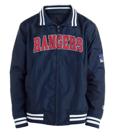NY Rangers New Era Satin Navy Blue Jacket