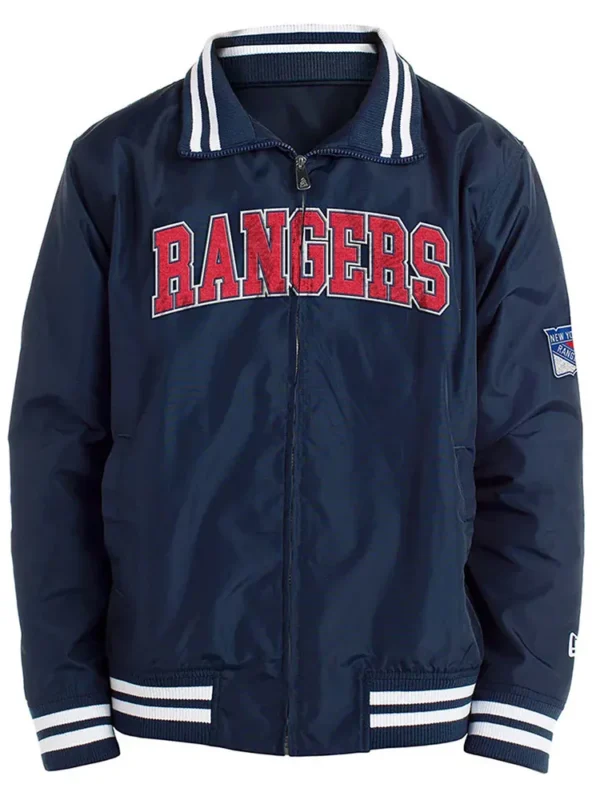 NY Rangers New Era Satin Navy Blue Jacket