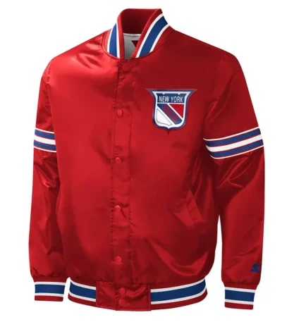 NY Rangers Slider Red Satin Jacket