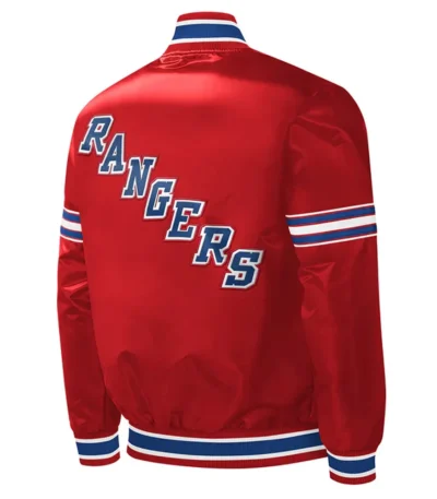 NY Rangers Slider Red Satin Jacket