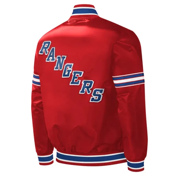 NY Rangers Slider Red Satin Jacket