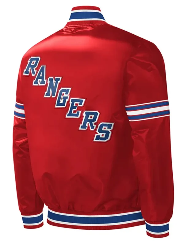 NY Rangers Slider Red Satin Jacket