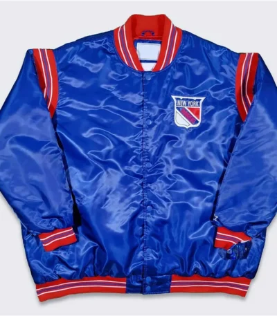 NY Rangers Teddy Royal Varsity Satin Jacket