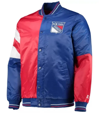 NY Rangers The Leader Blue and Red Full-Snap Jacket