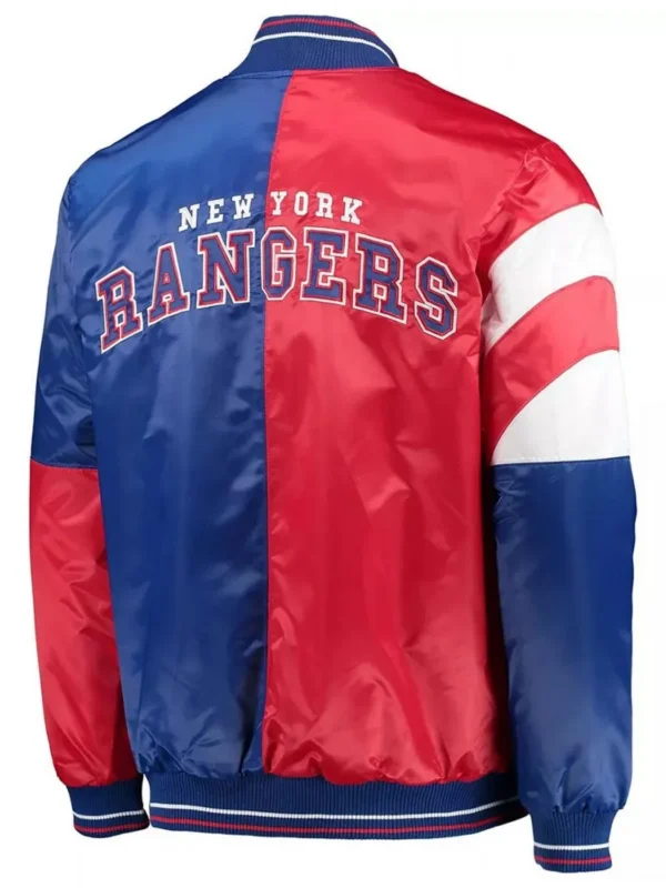 NY Rangers The Leader Blue and Red Full-Snap Jacket