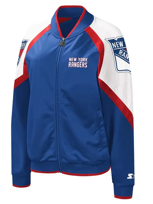 NY Rangers Track Blue and White Jacket