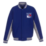 NY Rangers Wool Poly-Twill Accent Royal-Gray Jacket