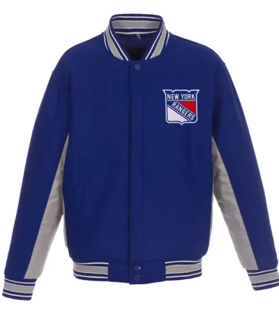 NY Rangers Wool Poly-Twill Accent Royal-Gray Jacket