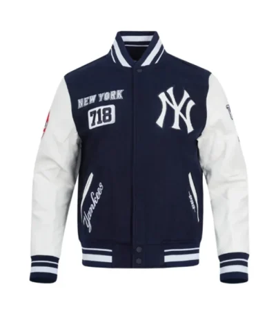 NY Yankees Area Code Classic Rib Varsity Jacket