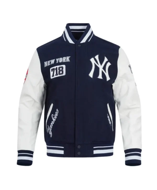NY Yankees Area Code Classic Rib Varsity Jacket
