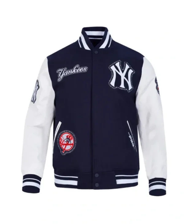 NY Yankees Diy Pick Stitch Classic Rib Varsity Jacket