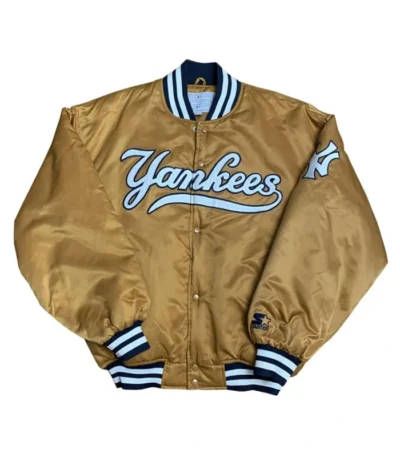 NY Yankees Dugout Full-Snap Golden Jacket
