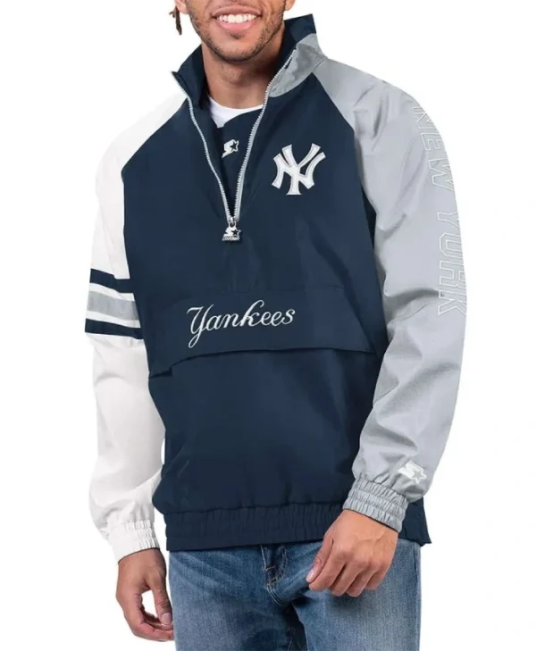 NY Yankees Elite Half Zip Pullover Jacket