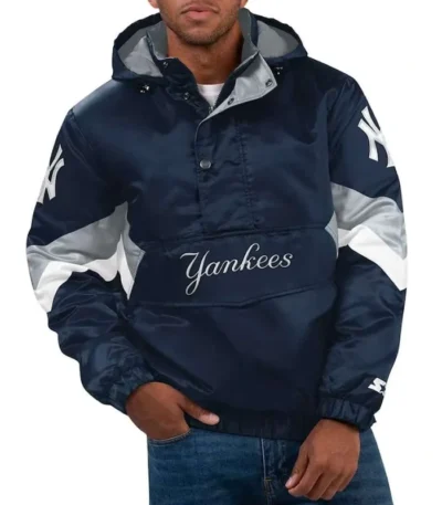 NY Yankees Force Play II Hoodie Half-Zip Jacket