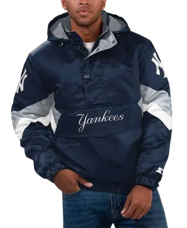 NY Yankees Force Play II Hoodie Half-Zip Jacket
