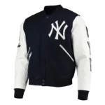 NY Yankees Letterman Navy and White Jacket