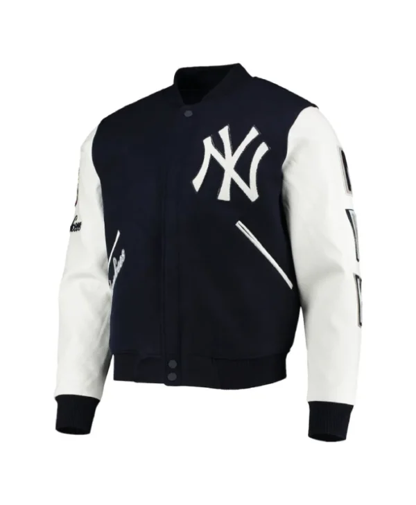 NY Yankees Letterman Navy and White Jacket
