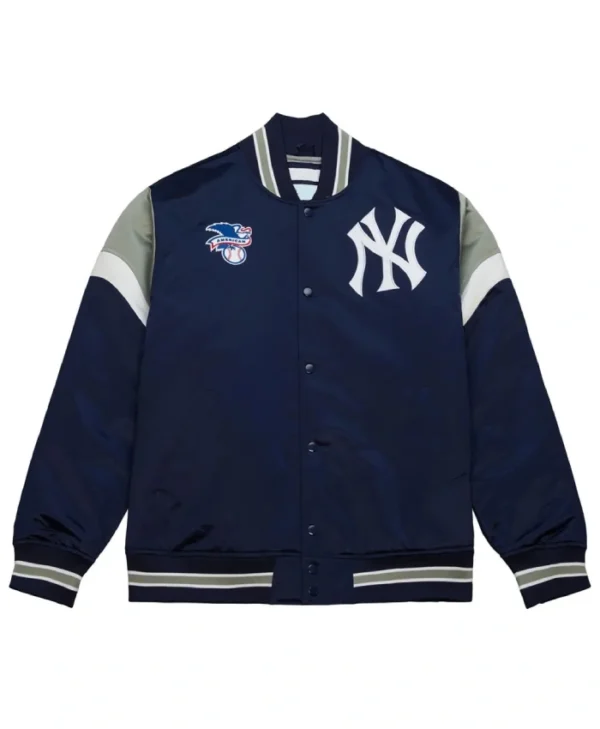 NY Yankees Navy Heavyweight Satin Jacket
