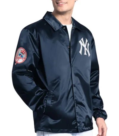 NY Yankees Point Man Coaches Navy Jacket