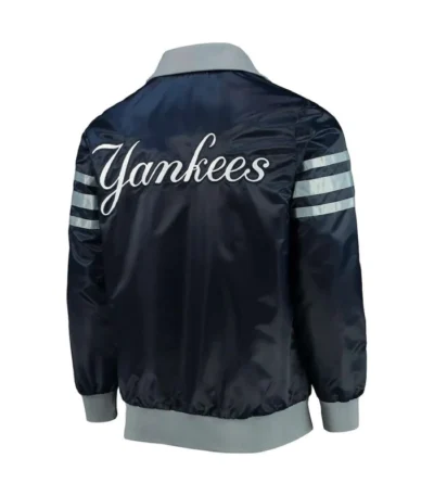 NY Yankees The Captain II Navy Satin Jacket