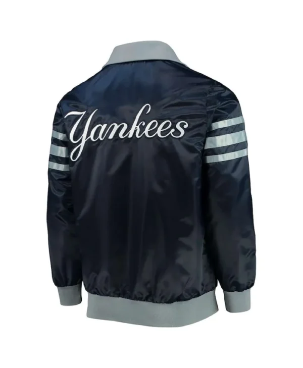 NY Yankees The Captain II Navy Satin Jacket
