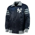 NY Yankees The Captain II Navy Satin Jacket