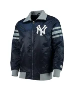 NY Yankees The Captain II Navy Satin Jacket