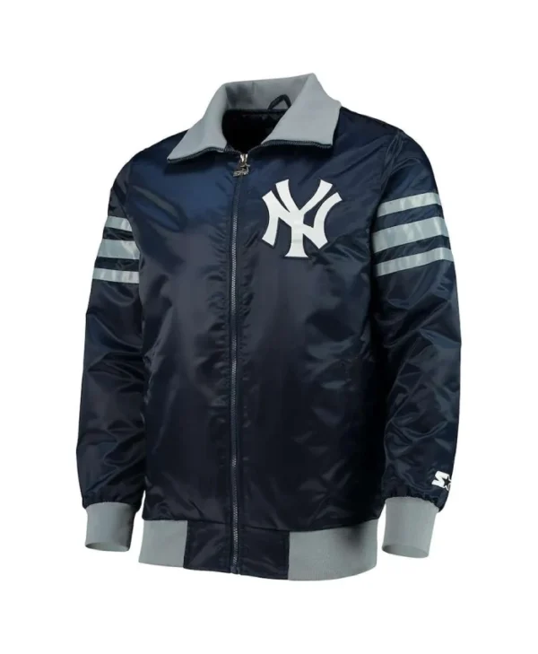 NY Yankees The Captain II Navy Satin Jacket