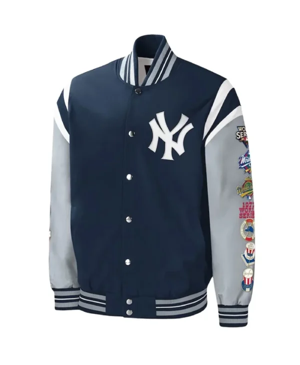 NY Yankees Title Holder Navy and Satin Jacket