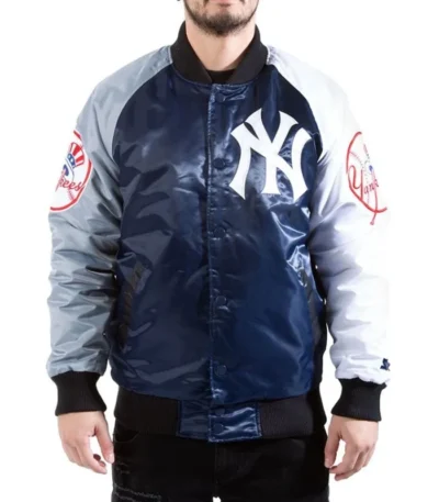 NY Yankees Tri-Color Satin Jacket