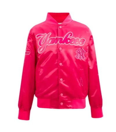 NY Yankees Triple Pink Satin Jacket