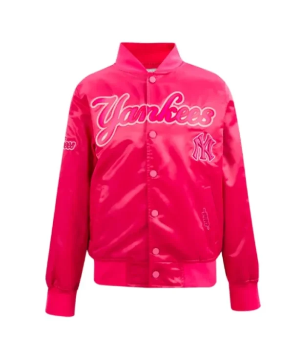NY Yankees Triple Pink Satin Jacket