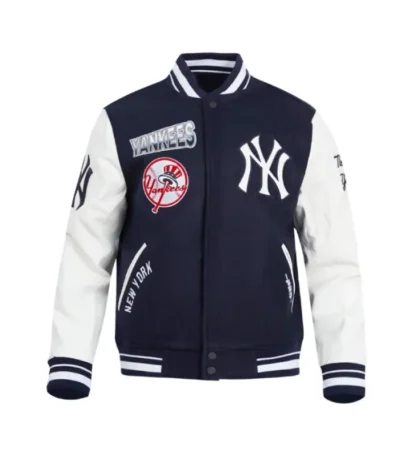 NY Yankees Turn It Up Classic Rib Varsity Jacket