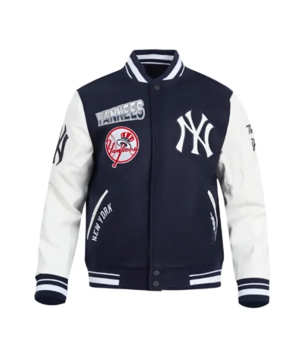 NY Yankees Turn It Up Classic Rib Varsity Jacket