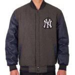 NY Yankees Varsity Charcoal and Navy Jacket