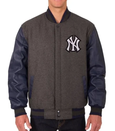 NY Yankees Varsity Charcoal and Navy Jacket