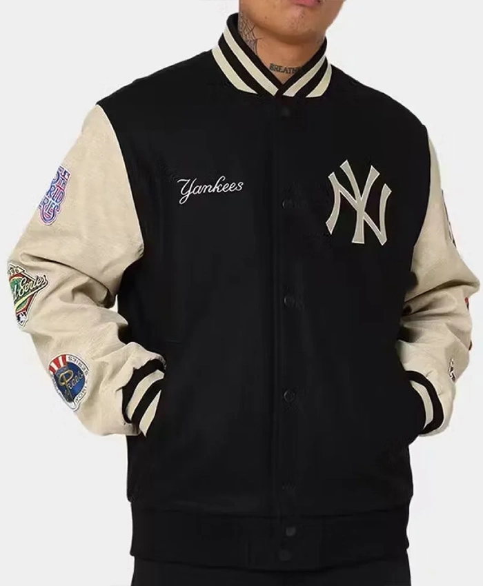 NY Yankees World Series Black Varsity Jacket NY Yankees World Series Black Varsity Jacket