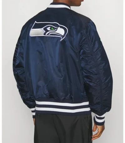 Navy Blue Seattle Seahawks Bomber MA-1 Jacket