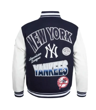 NY Yankees Turn It Up Classic Rib Varsity Jacket