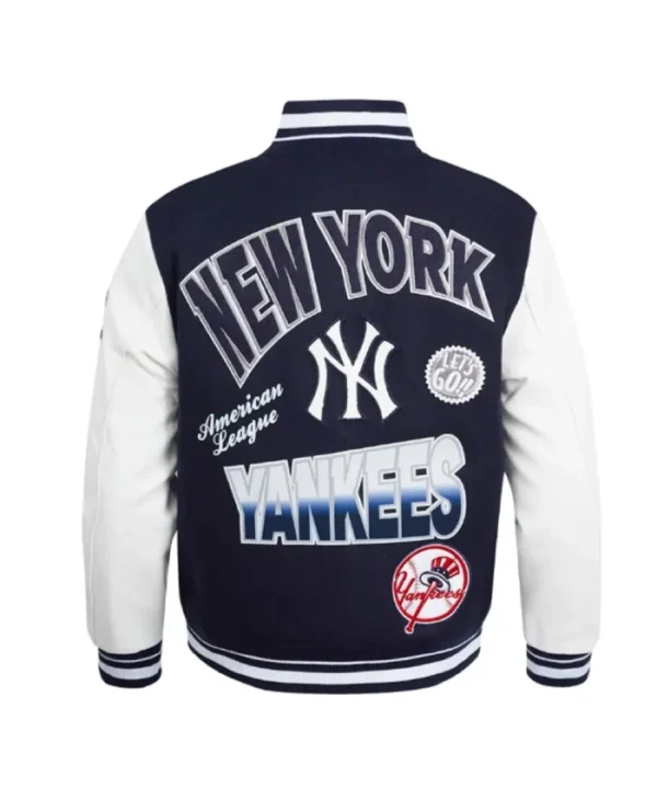 NY Yankees Turn It Up Classic Rib Varsity Jacket