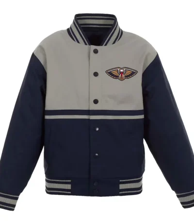 Navy-Gray New Orleans Pelicans Poly-Twill Jacket