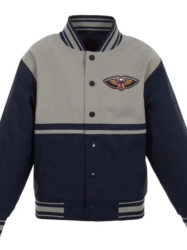 Navy-Gray New Orleans Pelicans Poly-Twill Jacket