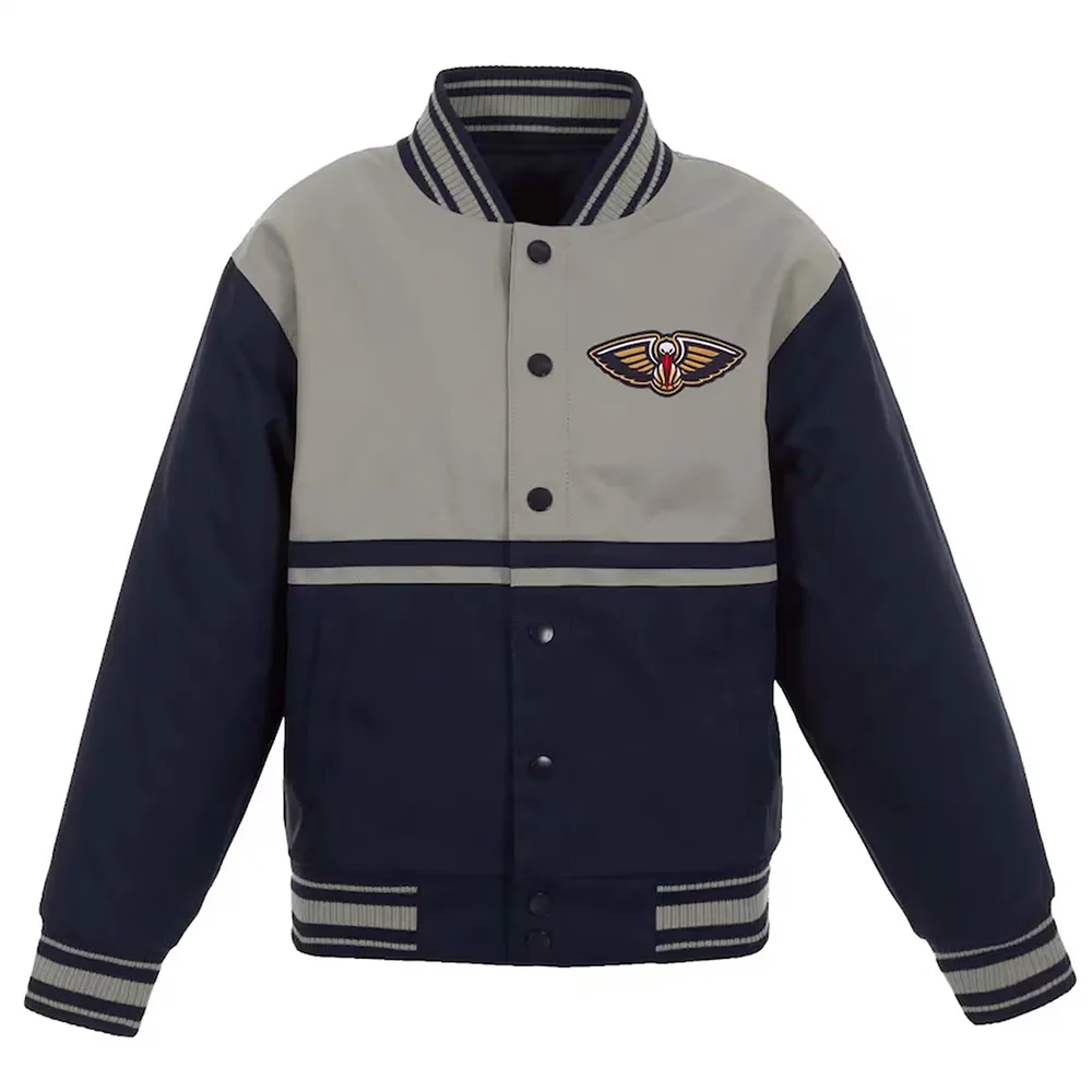 Navy-Gray New Orleans Pelicans Poly-Twill Jacket Navy-Gray New Orleans Pelicans Poly-Twill Jacket