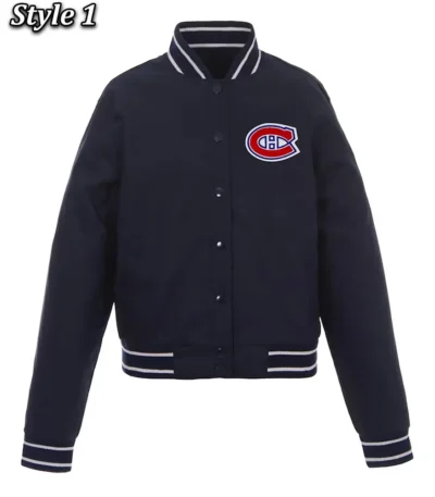 Navy Montreal Canadiens Front Hit Poly Twill Jacket