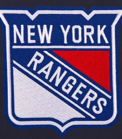 Navy NY Rangers Poly-Twill Front-Hit Jacket
