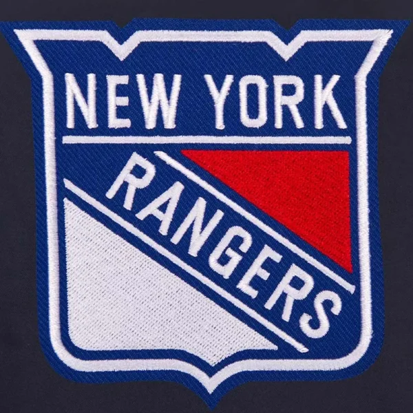 Navy NY Rangers Poly-Twill Front-Hit Jacket