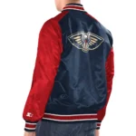 Navy-Red New Orleans Pelicans Renegade Varsity Satin Jacket